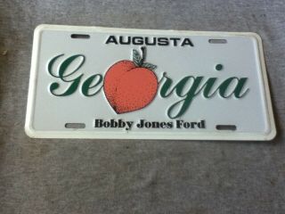 Dealer License Plate Vintage Bobby Jones Ford Augusta Georgia Ga Rustic
