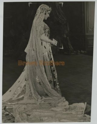 Vintage 1920s Actress Producer Gloria Swanson Wedding Gown Oversized Dbw Photo