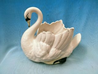 Vintage Sylvac Large White Swan Planter/ Vase–number 4