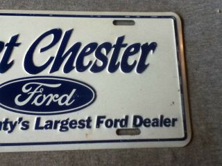Dealer License Plate Vintage West Chester Ford Pennsylvania PA Metal Rustic 3
