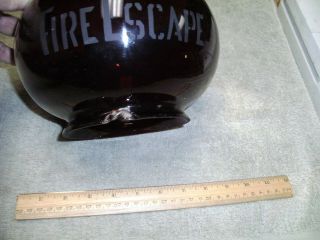 Early 1900s RUBY RED Glass Acid Etched FIRE ESCAPE Lamp Globe,  See Pictures 3