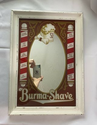 Vintage Burma - Shave Advertisement Sign/ Mirror Framed
