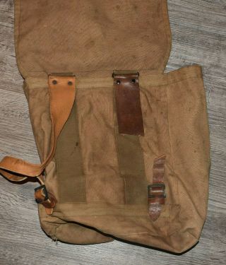 Rare Pre WWI USMC 1903 1907 USMC Blanket Bag Haversack Leather Straps Banana War 3