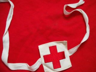 Rare Ww2 Field Service Red Cross Cloth Armband Hard To Find Variation