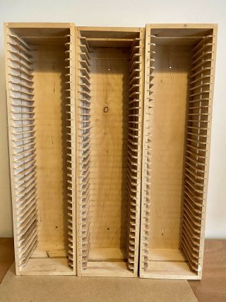 3x Ikea Boalt Wood Cd Holders Wall Hanging Case/racks - 35 Cds Per Rack
