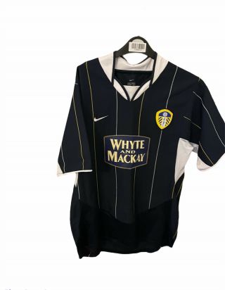 Leeds United Vintage Football Shirt 2003/04 Away Shirt Blue Nike Small