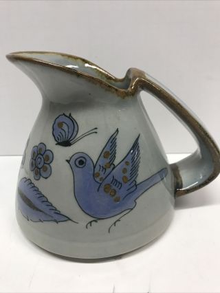 Tonala El Palomar Ken Edwards Mexico Pottery Pitcher Blue Birds