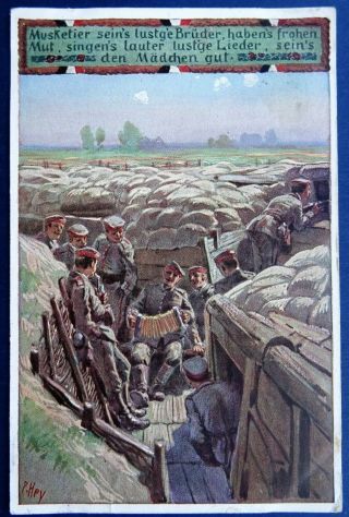 Wwi Soldiers Song Card No.  14 Art Postcard Our Field Greys 1916