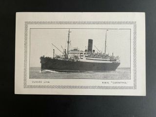 Rms Carinthia - Cunard Line | 1929 Abstract Log