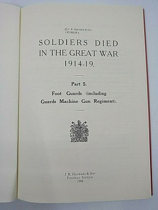 Ww1 British Bef Soldiers Died In The Great War 1914 To 19 Part 5 Reference Book