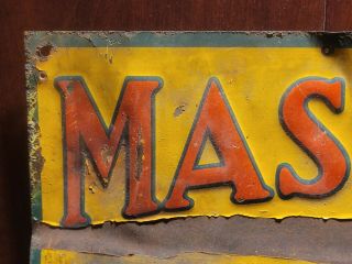 Vintage MASSEY HARRIS Farming Equipment Tin SIGN tractor EMBOSSED 2