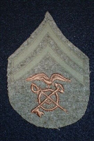 Wwi Us Army Quartermaster Corps Corporal Rank Insignia Patch Embroidered Wool Vg