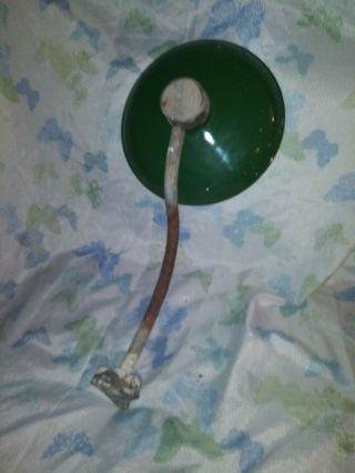 Vintage 12” Green Porcelain 1930 ' s Indiustrial Barn Light with wall mount 3