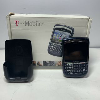 Blackberry 8700g - Blue T - Mobile Smartphone Old.  Vintage Dhl W/ Box & Clip Case