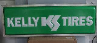 Vintage 36 " Kelly Tires Light Up Ds Sign Auto Car Gas Station