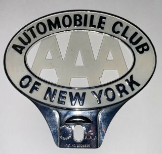 Vintage Aaa Automobile Club Of York License Plate Topper