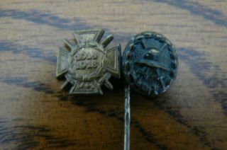 Antique Wwi Iron Cross Wound Badge Stick Pin 1914 1918 German Medal Us Ship