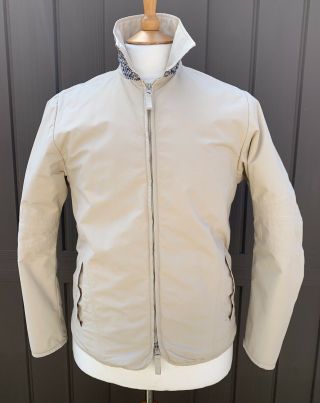 Vintage Aquascutum Cream Bomber Style Jacket / Coat Size Small