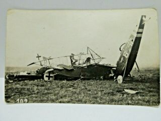 Downed German Plane Aircraft Ww1 Wwi Era Military Postcard