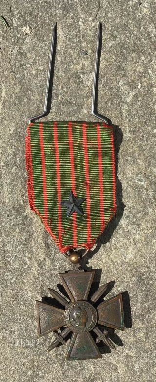 France,  1914 - 1918,  Croix De Guerre,  War Cross,  Bronze Star Attachment,
