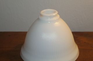 Stiffel White Milk Glass Ribbed Torchiere Lamp Shade 2 1/4 " Fitter By 8 "
