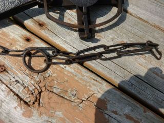 Newhouse High jaw trap,  forged spring and chain,  vintage trap,  cast jaws,  stamped? 3