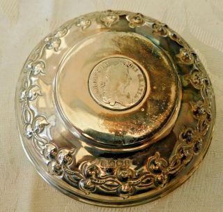 Lovely Vintage Victorian Silver Hallmarked Charles 11 1663 Shilling Coin Dish