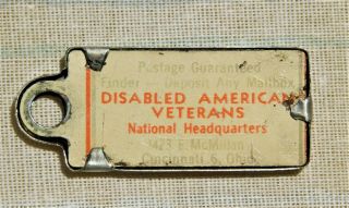 DAV 1947 Iowa IA Keychain License Plate Tag Disabled American Veterans 2
