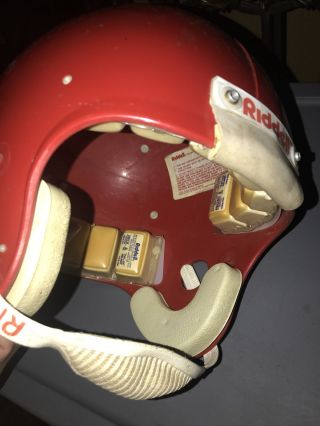 Vtg Riddell Pac 44 Football Helmet Sz7 Usa Made Red Chinstrap Internal Padding