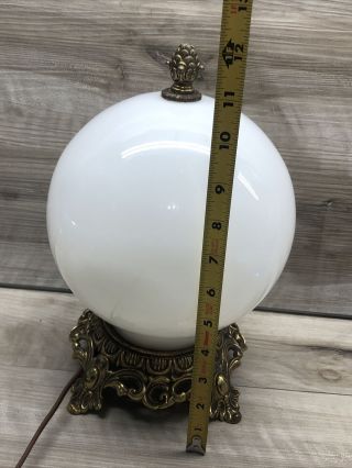 Vintage Milk Glass Globe and Brass Lamp. 2