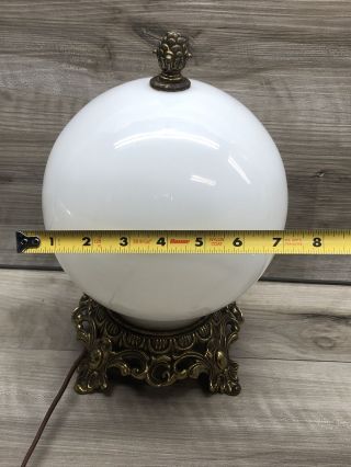 Vintage Milk Glass Globe and Brass Lamp. 3