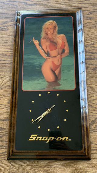 Vintage Snap On Clock Blonde In Red Bikini W/ Ratchet Shop ￼advertisement Sign