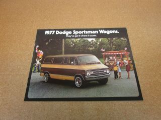 1977 Dodge Sportsman Wagon Van B100 B200 B300 Sales Brochure 12 Pg Literature