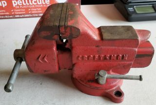 Vintage Craftsman Bench Vise 506 - 51801 3 1/2 " Jaws Swivel Base Pipe Clamp Usa