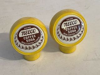 Rare 2 Vintage Bakelite Neeco Coffee Soda Tap Handle Knob Top Bastian Bros