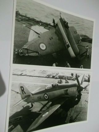 Sf4) 2x Photo Royal Navy Hawker Sea Fury On Hms Glory,  Crashed On ?