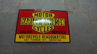 Porcelain Harley Davidson Enamel Sign Size 16 X 24 Inches
