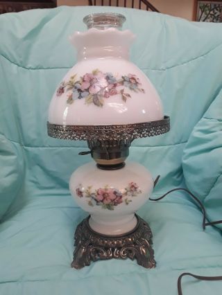 Accurate Casting Co.  Inc.  Gwtw Hurricane Table Parlor Lamp Fall Floral Design