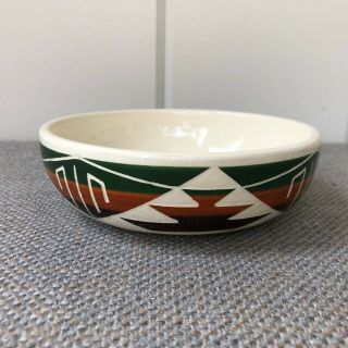Vintage Sioux Indian Pottery Bowl Southwestern Style Native American Signed