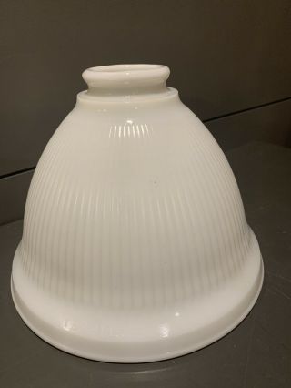 Stiffel White Milk Glass Ribbed Torchiere Lamp Shade 21/4 