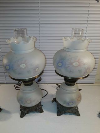 Vintage Gwtw Accurate Casting Lamps With Night Light Glass Shades