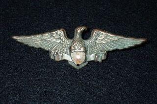 Wwi Era Us Home Front Patriotic Lapel Pin & Hole For Suspension - Unusual Style