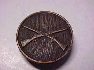 Wwi Us Army Enlisted Infantry Collar Disc With Back Nut