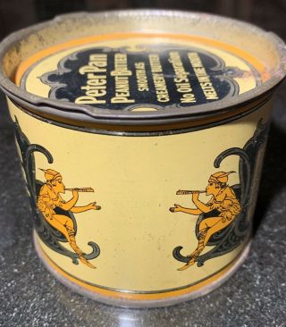 Rare Estate Find - Peter Pan Peanut Butter Tin Can E.  K.  Pond Co.  Chicago 11OZ 3