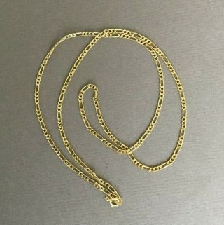 Pretty Vintage 9ct Gold Figaro Chain 18 Inches 1.  25g 2mm