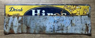 Antique Vintage Metal Embossed Hires Root Beer Soda Pop Advertising Sign