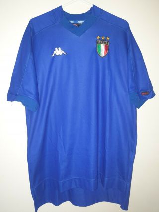 Italy 1998/1999 Home Football Shirt Jersey Maglia Vintage Kappa Xl Good Soccer