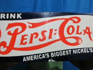 Porcelain Pepsi Cola 5C Enamel Sign Size 10 