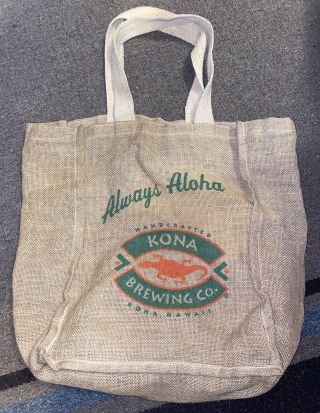 Kona Brewing Company Aloha Hawaii Advertising Burlap Womens Bag