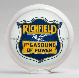 Richfield Gasoline Of Power 13.  5 " Gas Pump Globe (g172) U.  S.  Only